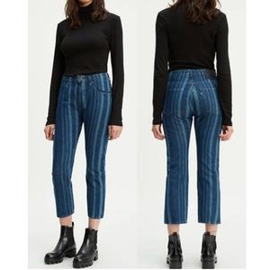 Levi’s NEW Made & Crafted Slim Crop Laser Stripe Jeans Women’s Size 26 NWT